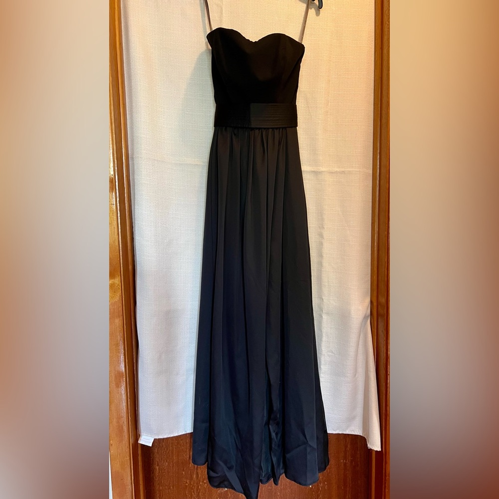 Vera Wang Black Pleated A-line Maxi Skirt